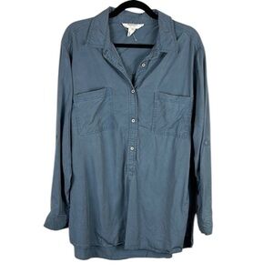 Workshop Republic Clothing Casual Tencel Roll Tab Sleeve Pullover Tunic Top 2X B